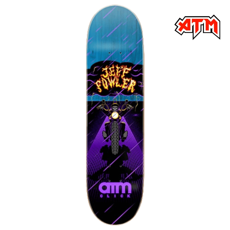Tabla - ATM CLICK Jeff Fowler Moto Skateboard 8.5"