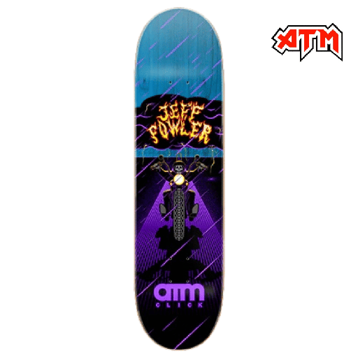 [P0265] Tabla - ATM CLICK Jeff Fowler Moto Skateboard 8.5"